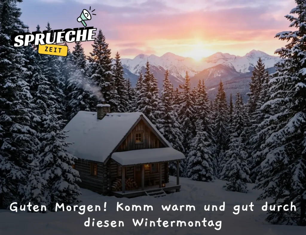 Guten Morgen Montag Winter Bilder mit Gemütlichen Grüßen